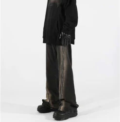 Diagonal Zip Faded Jeans -Modern Wear Shop a4a67fce99876cb83a4bb3bbfa52a801