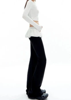Bell Bottom Ruffle Waistband Skirt-Pants -Modern Wear Shop a4d4d76b333aeae8a5a0f0a27011b176