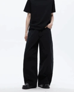 Wide Leg Pants With Contrast Stripe Waistband And Back Pocket Detail -Modern Wear Shop a4df179137db0cf2a5a03573037acb1d