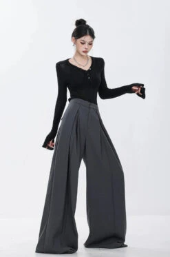 High Waist Wide Leg Multi-Pleated Trousers 19 High Waist Wide Leg Multi-Pleated Trousers -Modern Wear Shop a4ec9a4851ffcf2b02cfc0db69f501ef