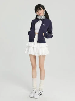 Tier Pleated Layered Tennis Skirt With High Waistband -Modern Wear Shop a4ee8fe9de748c98bb302e1da8f49e54