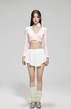 Wrap Long Sleeve Top And Skirted Bikini Set -Modern Wear Shop a51de5e2fecfb4c7b0aa5fa2eabb8f51