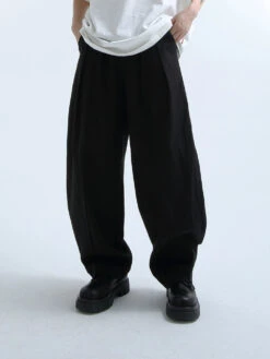 Texture-Print Wide-Leg Pleated Pants -Modern Wear Shop a53296d3c5454c14ece967e45d75908c