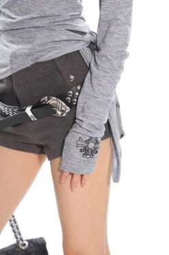 Cross Print Long Sleeve Slim Hoodie Top -Modern Wear Shop a54b13251d70c6d792a805d57e761b44