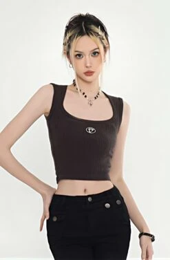 Square Neck Ribbed Sleeveless Cropped Top 10 Square Neck Ribbed Sleeveless Cropped Top -Modern Wear Shop a5952fd4f8a2c21847a3bab6a19177a7