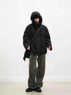 High Collar Hooded Puffer Jacket With Pockets -Modern Wear Shop a5980d59ff66af01597cc22eb4ec06e1