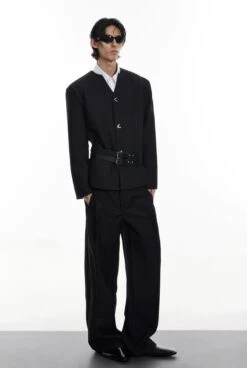 Structured Collarless Blazer With Asymmetric Metal Closure -Modern Wear Shop a5ee4834e5de7e7c93b8cea60dbd176a