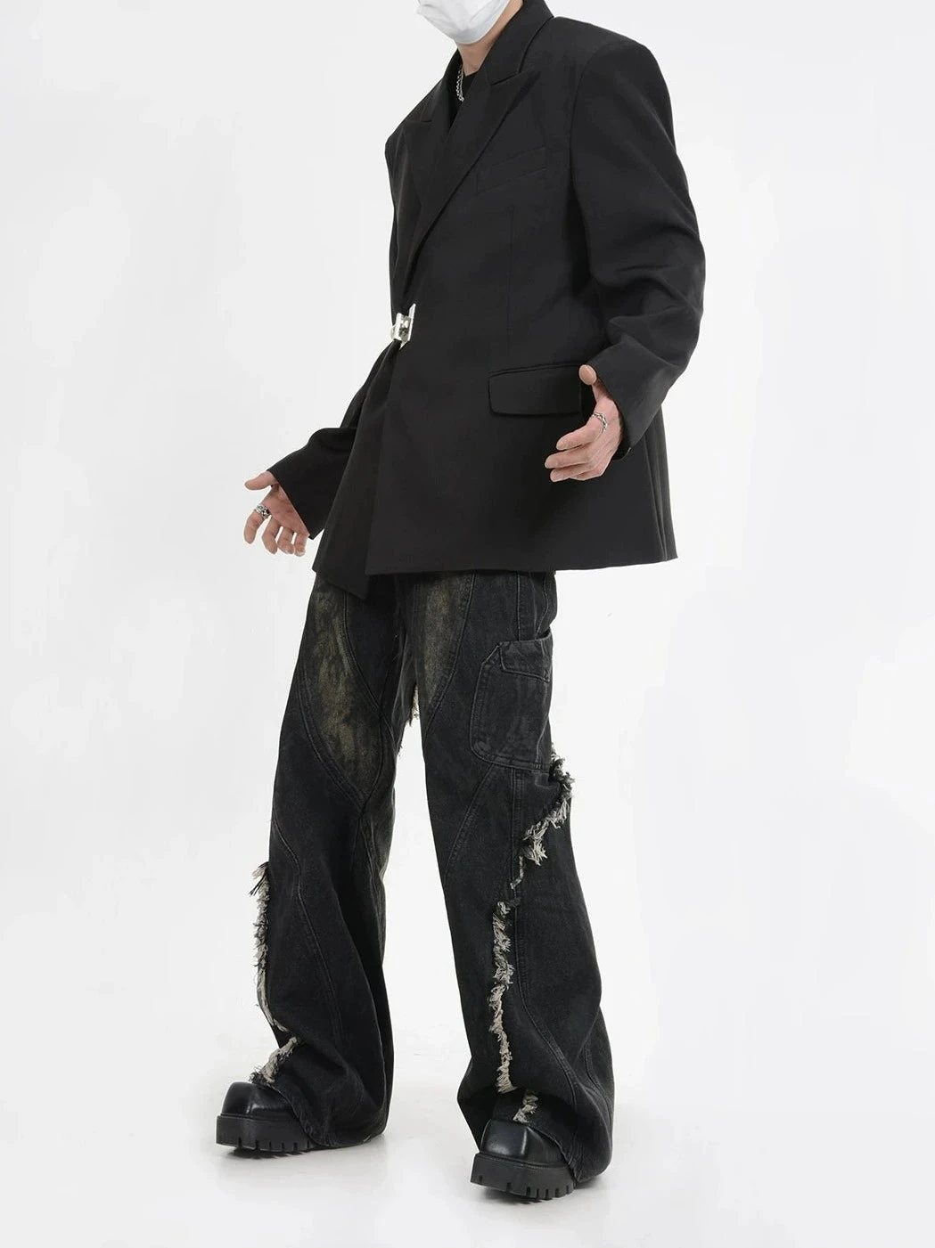 Buckle Detail Oversized Blazer Jacket 8 Buckle Detail Oversized Blazer Jacket - Image 8