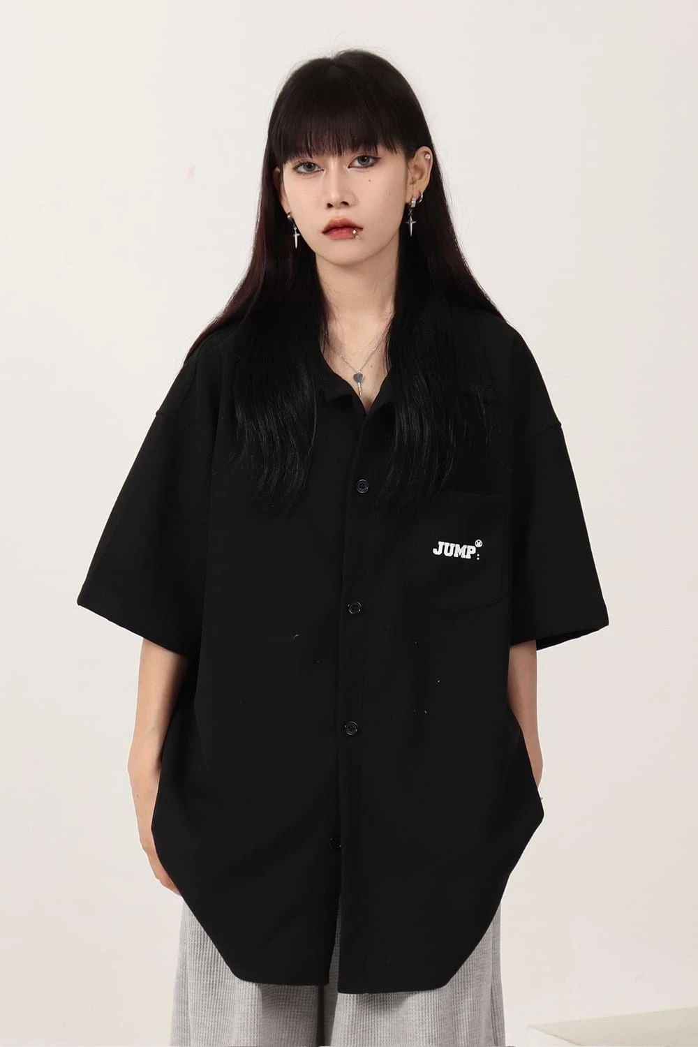 Waffle Texture Oversized Button Shirt 8 Waffle Texture Oversized Button Shirt - Image 8