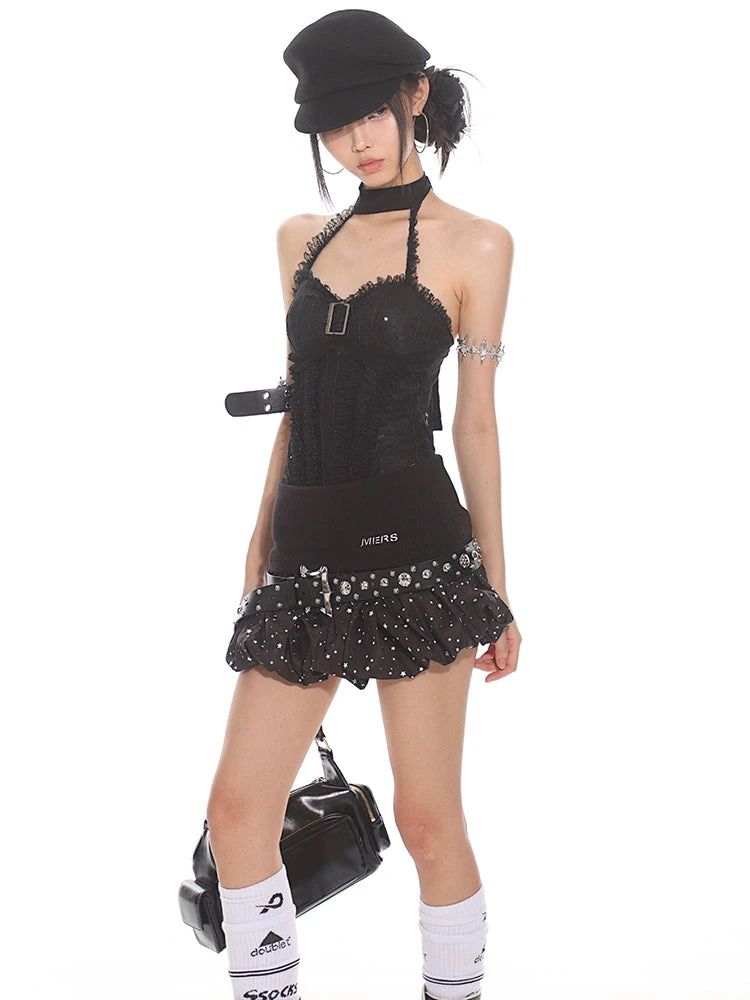 Star Print Ruffle Bubble Mini Skirt 9 Star Print Ruffle Bubble Mini Skirt - Image 9