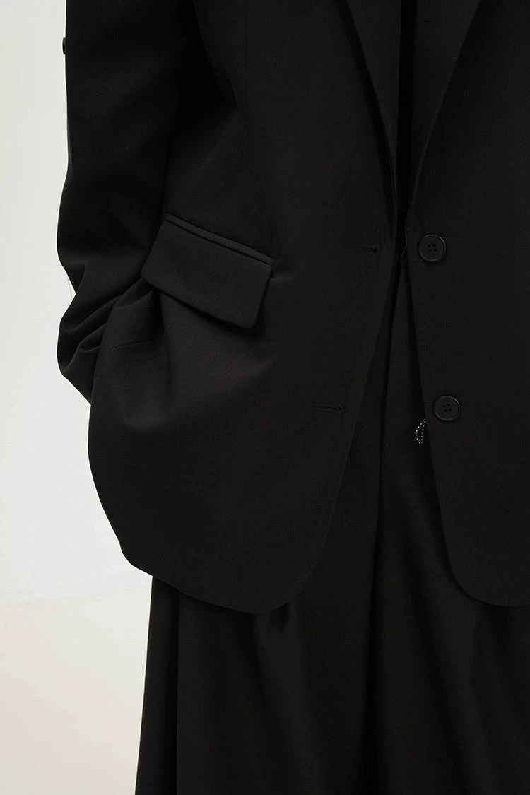 Oversized Single Breasted Blazer With Pocket Detail 8 Oversized Single Breasted Blazer With Pocket Detail - Image 8