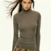 Slim Ribbed Turtleneck Sweater