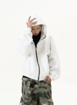 Oversized Zip-Up Zip-Through Hoodie Jacket -Modern Wear Shop a7b6955b2a7168bd96eb1f8d89bd5b94