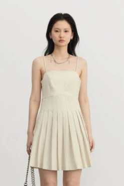 Pinstripe Texture Oversized Blazer And Pleated Dress Set -Modern Wear Shop a7e0dd69d1d6c06e37be189779fa9289