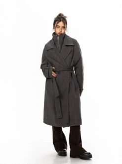 Oversized Belted Double Breasted Coat With Wide Collar 12 Oversized Belted Double Breasted Coat With Wide Collar -Modern Wear Shop a7e9731d117811219f19770becfce4f6