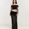 Sheer Overlay Maxi Skirt