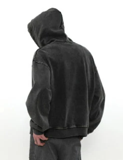 Oversized Faded Mid-Crop Boxy Zip-Up Hoodie -Modern Wear Shop a84cd8f2cff703da28bc6f1109a53f6a
