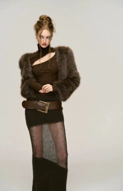 Faux Fur V-Neck Short Coat -Modern Wear Shop a8ecd25ec55ffb1adc6ba3d2aa2574f1