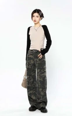 Ruched Side Baseball Long Sleeve T-Shirt -Modern Wear Shop a8f3a007e05bf9c93736690fe2c6a6c1