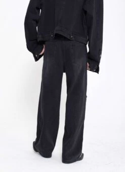 Slim Button Flap Layered Abstract Jeans -Modern Wear Shop a97f1d78a0e99b20e17af87a6f031086