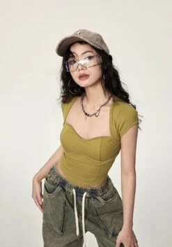 Twist-Back Crop Top With Scoop Neck 30 Twist-Back Crop Top With Scoop Neck -Modern Wear Shop a9c5d278ed0032ccfc946880714669d0