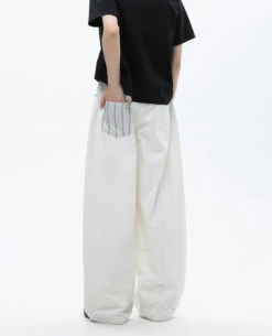Wide Leg Pants With Contrast Stripe Waistband And Back Pocket Detail -Modern Wear Shop a9d34e469303b60011ebd3e2e0de2b0c
