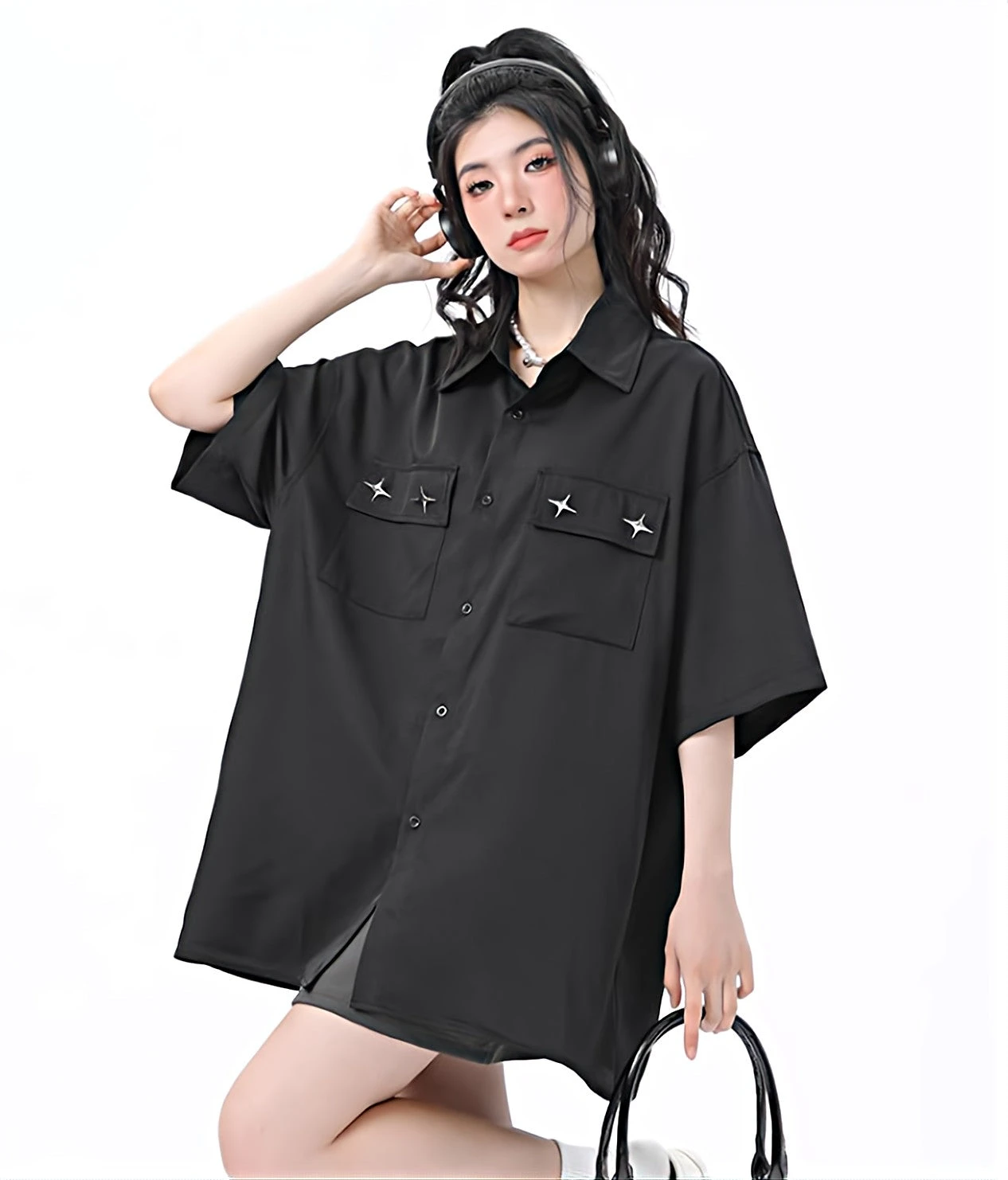 Oversized Button Shirt With Chest Pockets 5 Oversized Button Shirt With Chest Pockets - Image 5