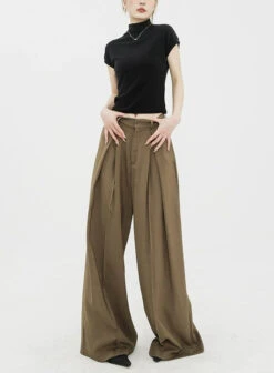 Wide Leg Criss-Cross Pleated Palazzo Trousers 23 Wide Leg Criss-Cross Pleated Palazzo Trousers -Modern Wear Shop ab8240249c1d53cd85b3e52411ce1093