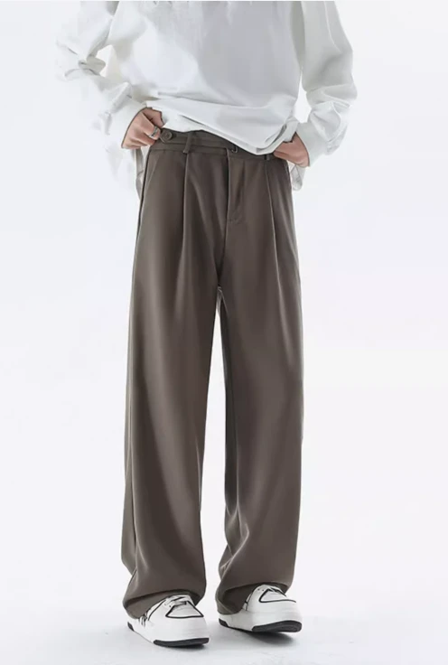 Wide Leg Tailored Lightweight Trousers With Belt Detail 12 Wide Leg Tailored Lightweight Trousers With Belt Detail - Image 12
