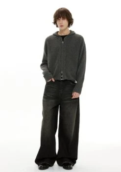 Zigzag Pattern Two Way Zip Knit Hoodie Jacket -Modern Wear Shop acf75097c728982d1bf78cccc3647029