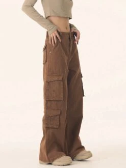 Straight Leg Utility Cargo Pants With Multiple Flap Pockets -Modern Wear Shop ad02ab068a5e1ce6cf641bfbc660eaf3