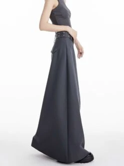 High Slit Maxi Skirt With Belt -Modern Wear Shop ad1f025e6792e5149a25a682c379d87e