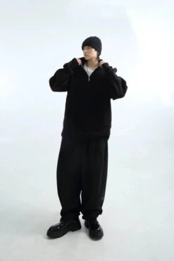 Oversized Half Zip Collar Knit Sweater -Modern Wear Shop ad9690cddada73dd78b5fd9beb3349d0