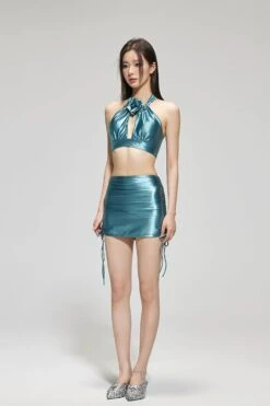 Metallic Halter Neck Bikini With Side Tie Skirt 15 Metallic Halter Neck Bikini With Side Tie Skirt -Modern Wear Shop ae1b5d12ef19a853a36c6d7432be5e09