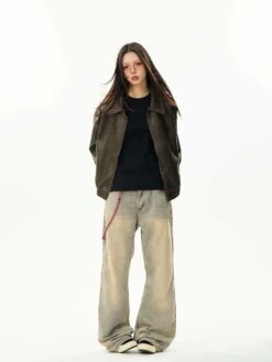 Faux Leather Bomber Jacket With Elastic Cuffs And Hem -Modern Wear Shop ae2d8cba66e49adc243c837739b1de23