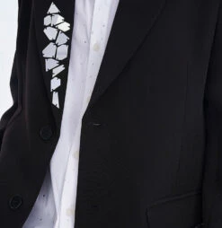 Structured Single Breasted Blazer With Abstract Shard Patch Detail -Modern Wear Shop ae562d22c9accb97c2180f017c7ff8ee