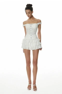 Sheer Off Shoulder Corset Top And Tier Ruffle Mini Skirt Two Piece Set 9 Sheer Off Shoulder Corset Top And Tier Ruffle Mini Skirt Two Piece Set -Modern Wear Shop ae68a4e4ad02e7d309f338e2513462db