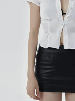 Skinny Pencil Faux Leather Mini Skirt -Modern Wear Shop ae7b7c3374090d8ef7ae920977db55c1