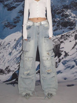 Distressed Wide-Leg Denim Cargo Jean Pants -Modern Wear Shop af43e1a4b0191d3b82ab88392e6df36f d58f548f 3270 43e9 aa10 bd69993e2f3c