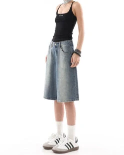 Denim Bermuda Wide-Leg Jean Shorts -Modern Wear Shop af64b50840cb209a0b1948d9fb9dfcff