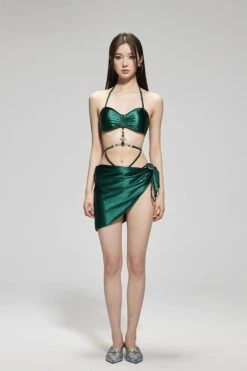 Metallic Bandeau Bikini With Jewel Accents And Sarong Set -Modern Wear Shop b05acd1f43981b675c40812cd7c59acd