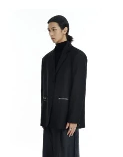 Structured Single Breasted Blazer With Zip Details -Modern Wear Shop b05eccf0582737abee51af3361c075f5