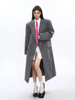 Long Double-Breasted Coat With Silver Accents 28 Long Double-Breasted Coat With Silver Accents -Modern Wear Shop b06cd540aba3bc49e82fab45ac5f8c25