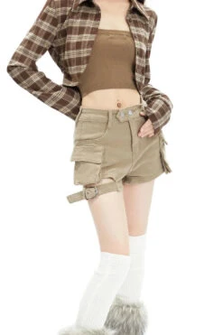 Cargo Pocket Buckle Detail Shorts -Modern Wear Shop b099893c2e285ec96d303e29c2c5cce5