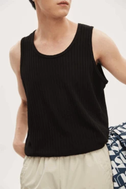 Slim Tapered Ribbed Tank Top -Modern Wear Shop b22ddc95620f9df61f429dc78e1cd12d