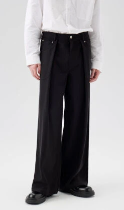 Wide Leg Pleated Trousers With Button Details 21 Wide Leg Pleated Trousers With Button Details -Modern Wear Shop b27d35e9d0e611c95b83f373f299307e