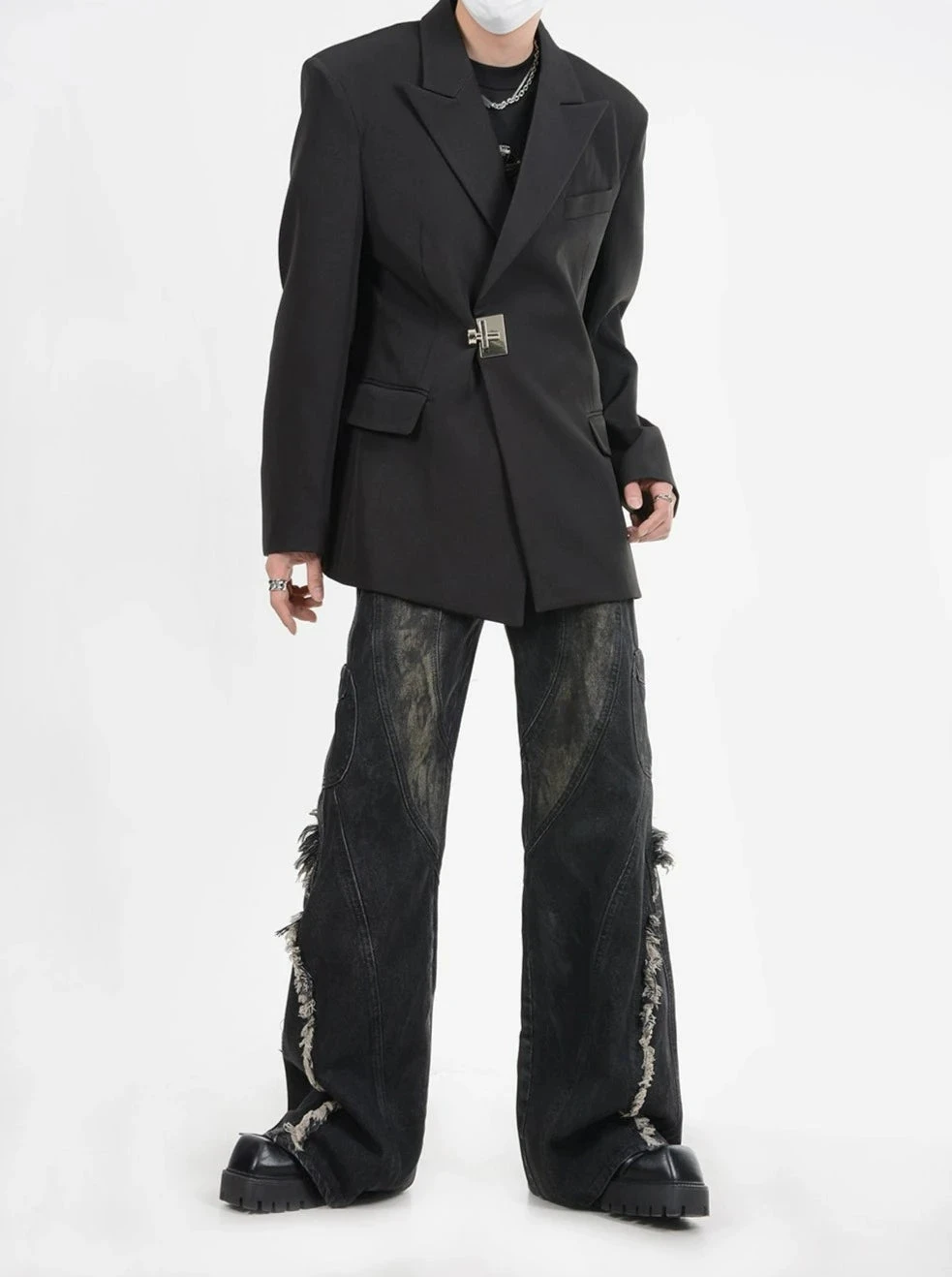 Buckle Detail Oversized Blazer Jacket 6 Buckle Detail Oversized Blazer Jacket - Image 6