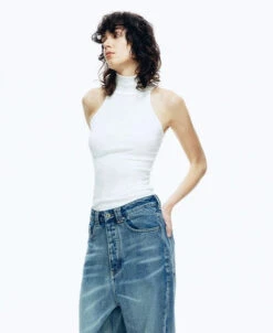 Lace-Back Ribbed Turtleneck Sleeveless Tank Top 16 Lace-Back Ribbed Turtleneck Sleeveless Tank Top -Modern Wear Shop b36e8b8dbb1a88e5931a62dee20c5edf