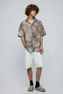 Tie-Dye Short Sleeve Button Shirt With Chest Pocket -Modern Wear Shop b47f11aadb8631a8fe1f493657c902f3