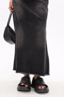 Faded Serpentina Denim Midi Skirt -Modern Wear Shop b4c8ac1400e93b486896492412a2649a